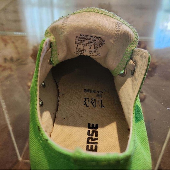 Converse All Star Shoes Sneakers Unisex  Women 7 mens 5 lime green - Picture 4 of 4